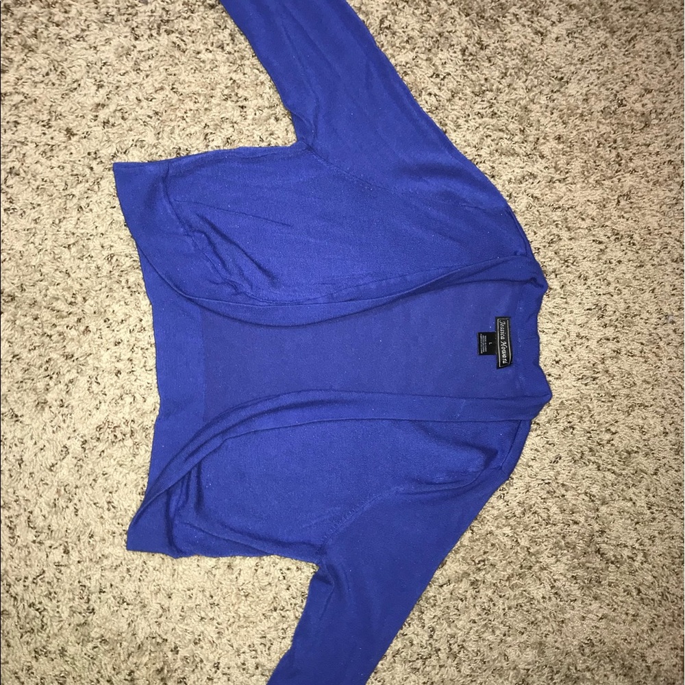 Blue short sleeve cardigan